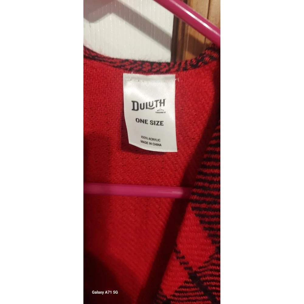 Duluth Red Black‎ Poncho Shawl Christmas Winter One Size Wrap